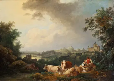 Krajina s odpočívajícím dobytkem, Philip James de Loutherbourg