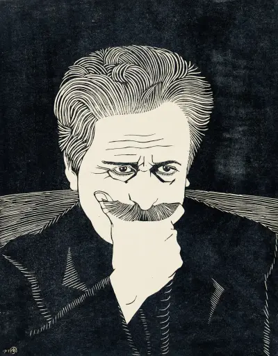Autoportret z dłonią na wąsach, Samuel Jessurun de Mesquita