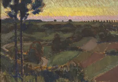 Environs de Némours, crépuscule von Bernard Boutet de Monvel