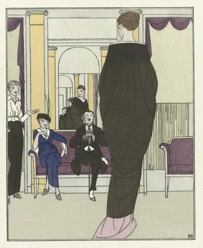 Le choix difficile ; Manteau du soir de Worth, 1914 – Nr. 2 von Bernard Boutet de Monvel
