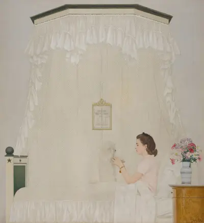 Sylvie et son Chien Champagne von Bernard Boutet de Monvel
