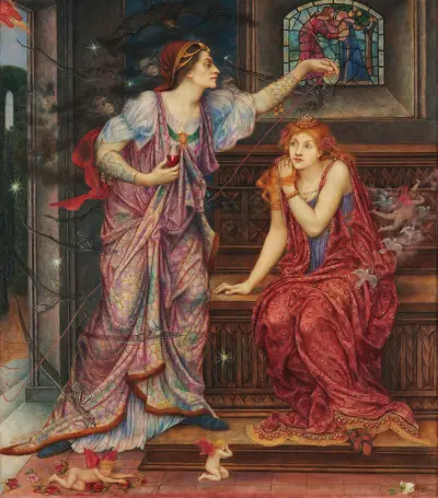 Queen Eleanor & Fair Rosamund av Evelyn De Morgan