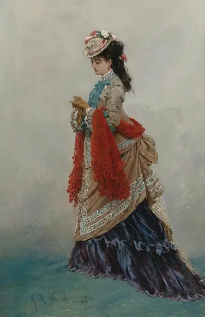 An Elegant Woman av Alphonse Marie de Neuville