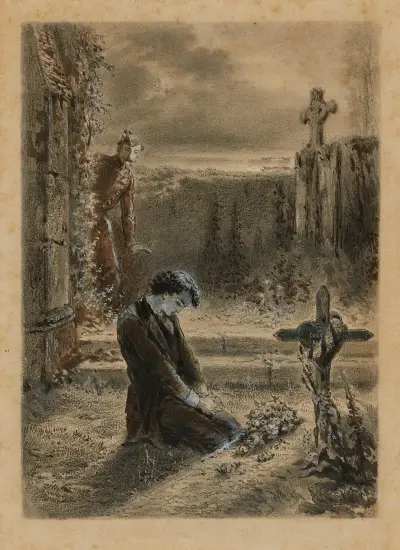 Marius au cimetière Quelque cotillon av Alphonse Marie de Neuville
