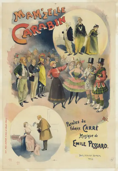 Mam’zelle Carabin – tekst Fabrice’a Carrégo, muzyka Émile’a Pessarda. Théâtre des Bouffes-Parisiens, Pal (Jean de Paleologue)