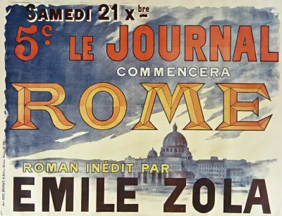 Samedi 21 Xbre [décembre] Le Journal commencera Rome, roman inédit par Emile Zola av Pal (Jean de Paleologue)