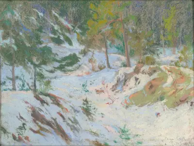 Winter Landscape in Peïra-Cava av Rodolphe De Saegher