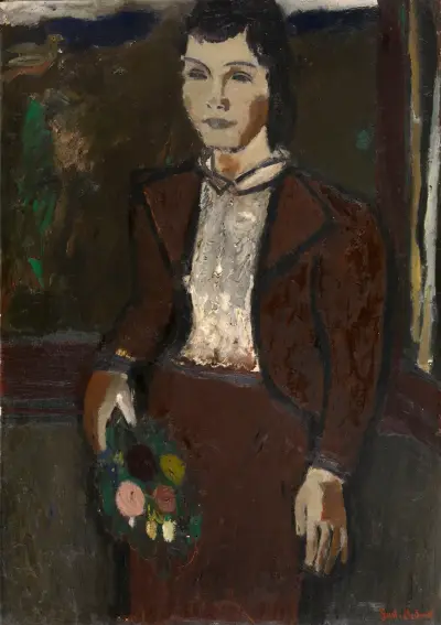 Mädchen mit Blumenstrauß von Gustave De Smet