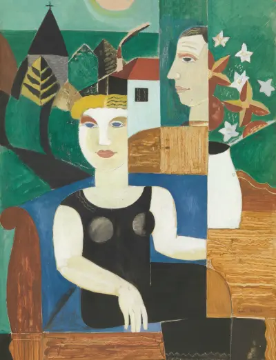 Der Künstler und seine Frau im Mondlicht (Wir in Deurle) von Gustave De Smet