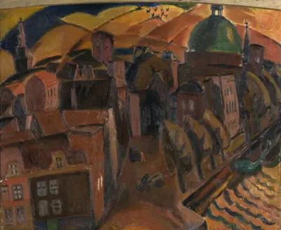 Die grüne Kuppelkirche in Amsterdam von Gustave De Smet