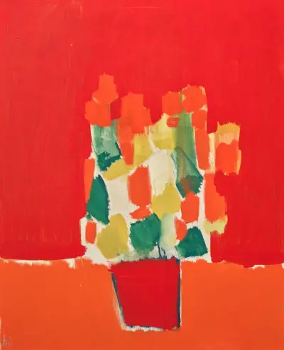 Rote Blumen von Nicolas De Staël