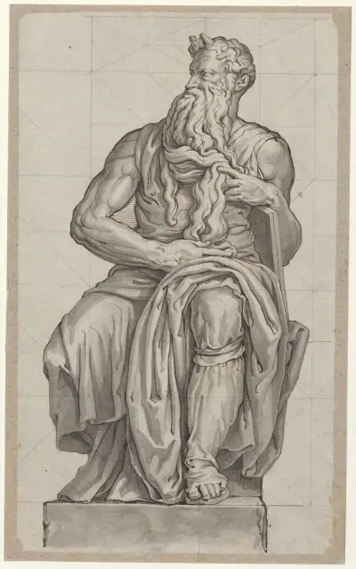 De Mozes van Michelangelo: sculptuur av David Humbert de Superville