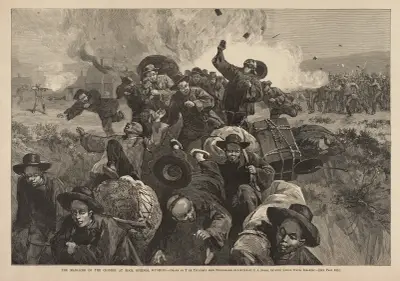The massacre of the Chinese at Rock Springs, Wyoming von Thure de Thulstrup