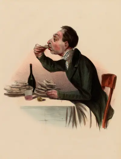 L’amateur d’huîtres. The Lover of oisters av Charles-Joseph Traviès de Villers