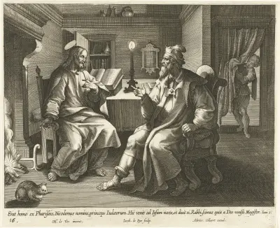 Conversation with Nicodemus, Maerten De Vos