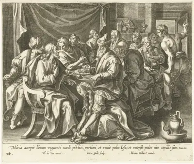 Mary Magdalene Washes the Feet of Christ, Maerten De Vos