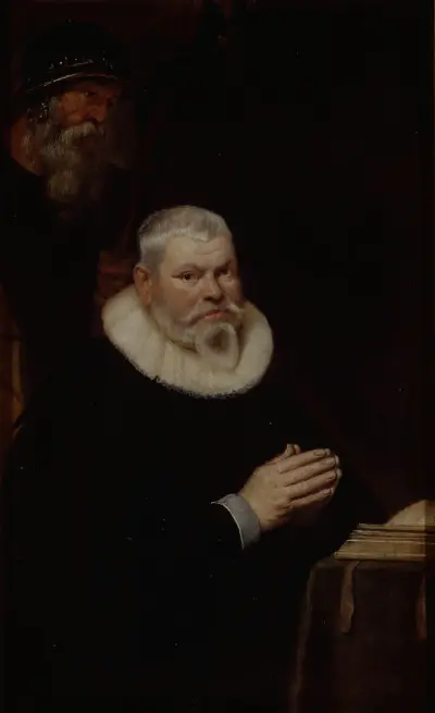 Portrait of Willem van Meerbeeck with Saint William of Aquitaine av Cornelis de Vos