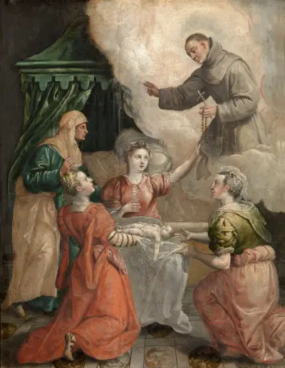Saint Didacus Helps with a Difficult Birth, Maerten De Vos