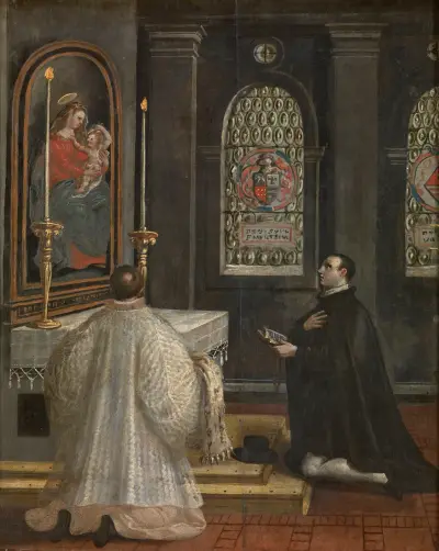 Saint Didacus of Alcalá at Prayers, Maerten De Vos