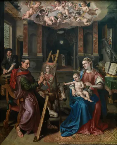 Saint Luke Painting the Virgin, Maerten De Vos