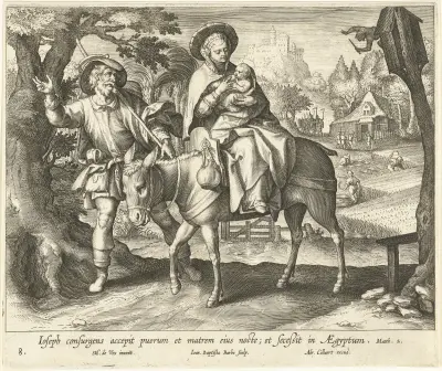 The Flight into Egypt, Maerten De Vos
