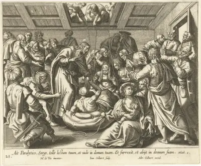 The Healing of a Paralytic, Maerten De Vos