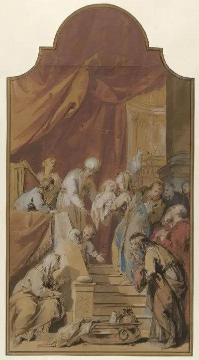 De Opdracht in de tempel av Jacob de Wit