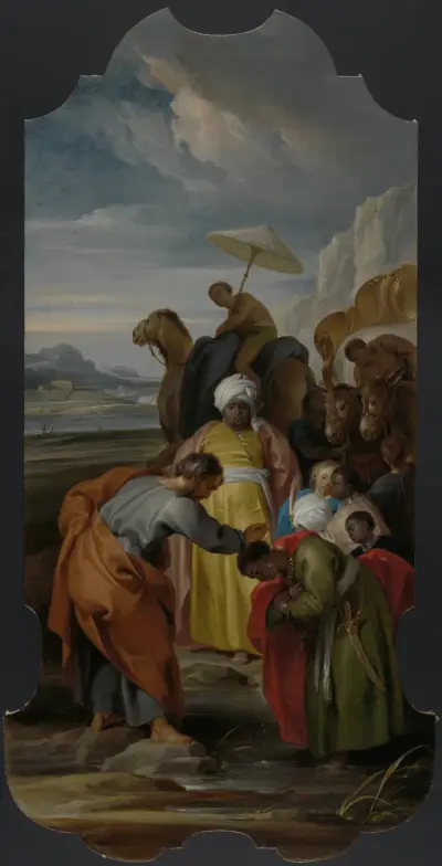 Saint Philip Baptizes the Eunuch av Jacob de Wit
