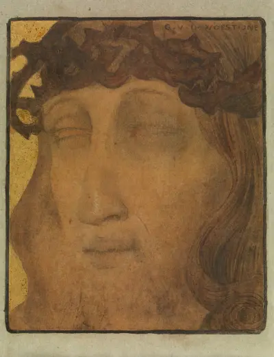 Head of Christ with a Crown of Thorns av Gustave Van de Woestijne
