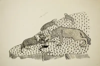 Wie Reineke den König um Aufschub bittet und vor allem Volk seine Generalbeichte ablegt von Gustave Van de Woestijne