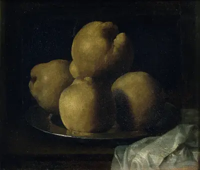 Still Life With Dish Of Quince (from 1633 until 1664) av Francisco de Zurbarán