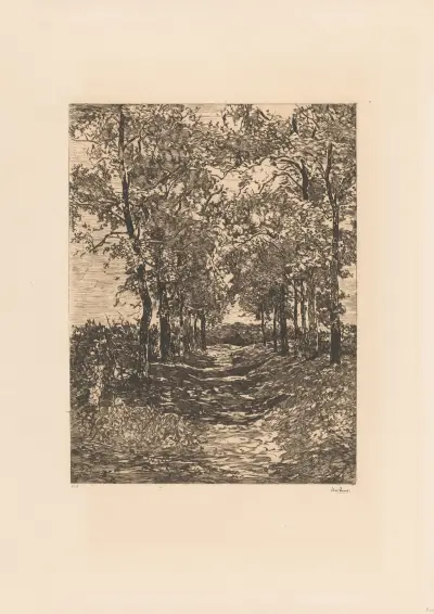 Landschaft mit schmaler Allee von Willem de Zwart