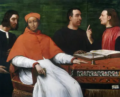 Cardinal Bandinello Sauli,His Secretary and Two Geographers, Sebastiano del Piombo