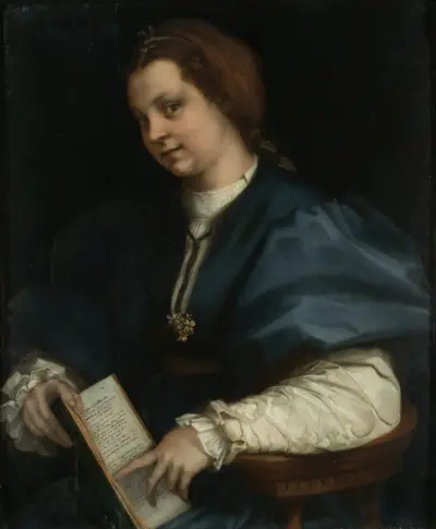 Lady with a book of Petrarch’s rhyme av Andrea del Sarto