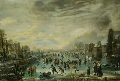 Winter Landscape With Skaters av Aert van der Neer