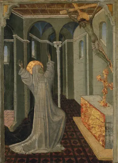 Die heilige Katharina von Siena empfängt die Stigmata von Giovanni di Paolo