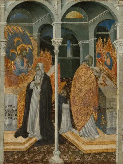 Die wunderbare Kommunion der heiligen Katharina von Siena von Giovanni di Paolo