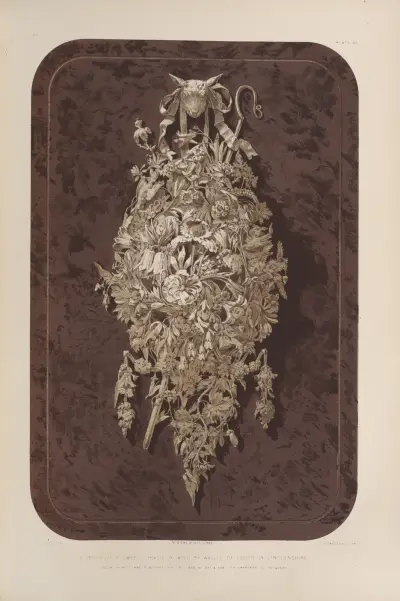 A group of flowers craved in wood av Matthew Digby Wyatt
