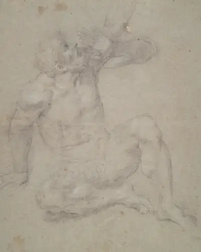 Study of a Seated Old Man, Domenichino