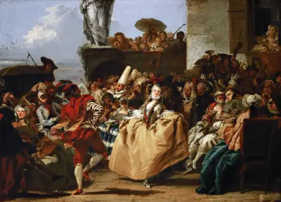 Carnival Scene Or The Minuet av Giovanni Domenico Tiepolo