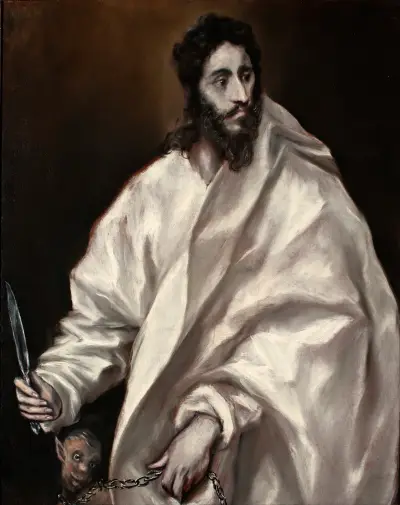 Aposteln Bartolomeus av El Greco (Domenikos Theotokopoulos)