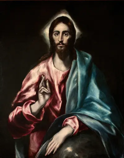 Kristus som frälsare av El Greco (Domenikos Theotokopoulos)