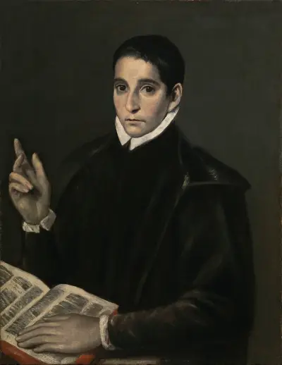 Portrait of a young man, traditionally identified as Saint Aloysius (Luigi) Gonzaga av El Greco (Domenikos Theotokopoulos)