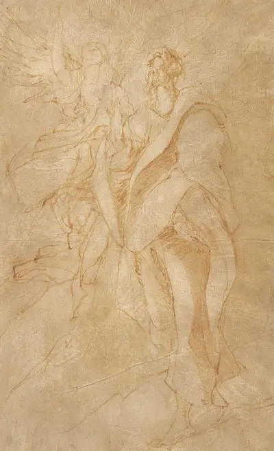 Saint John the Evangelist and an Angel av El Greco (Domenikos Theotokopoulos)