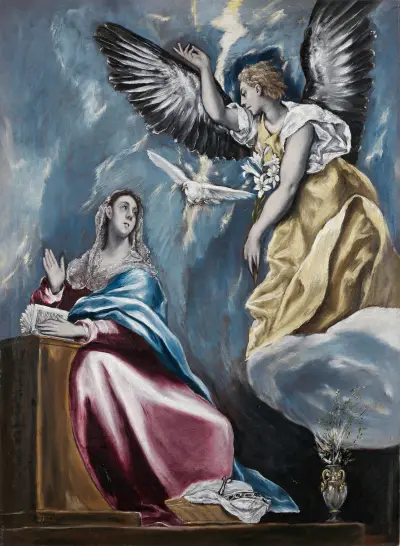 Bebådelsen, 1595 av El Greco (Domenikos Theotokopoulos)