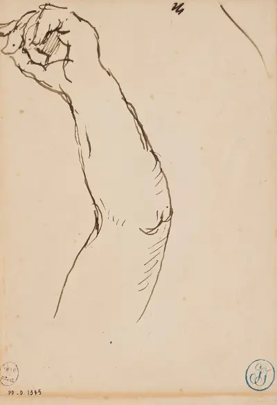 Etude de bras av Jean Auguste Dominique Ingres