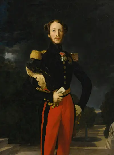 Portrait Of Prince Ferdinand-Philippe, Duc D’orléans, Before The Château De Saint-Cloud’s Garden av Jean Auguste Dominique Ingres