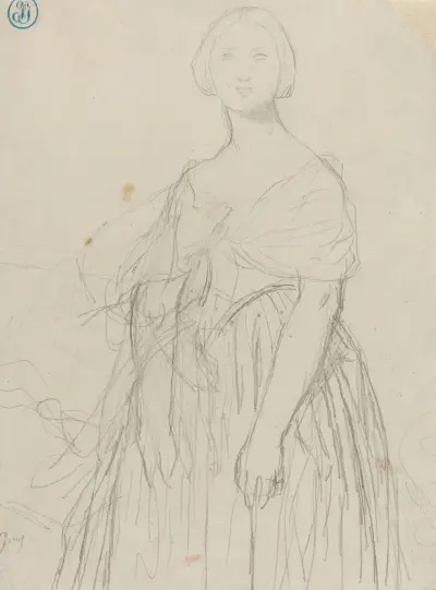 Skiss till Madame Moitessier av Jean Auguste Dominique Ingres