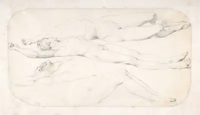 Studies for the Cadaver of Acron av Jean Auguste Dominique Ingres