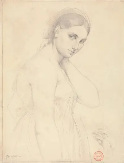 Study for ‘Raphael and the Fornarina’ av Jean Auguste Dominique Ingres